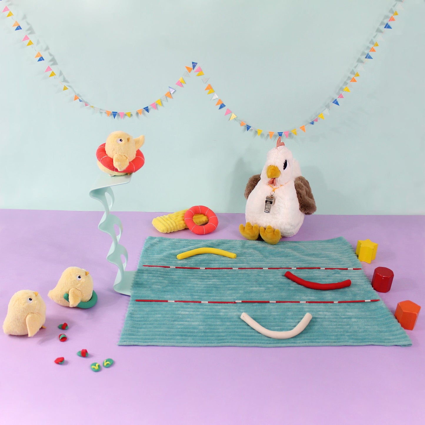 Peluche poule Pioupiou maman et son bébé blanc – Les Ptipotos – vue 3