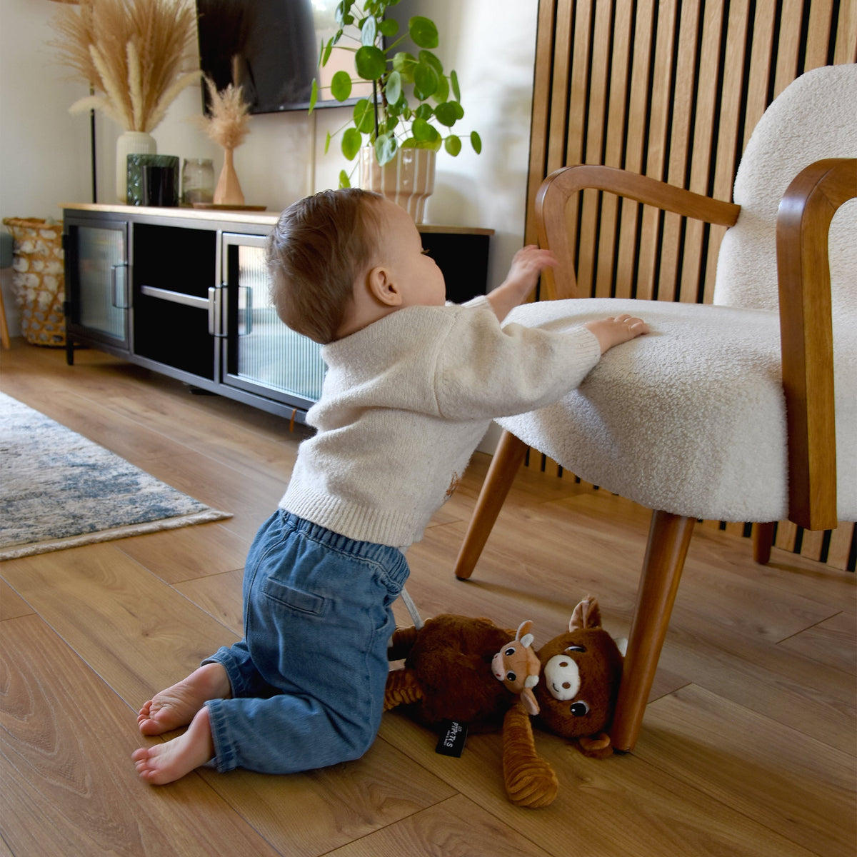 Peluche vache Hindou maman et son bébé marron cassonade – Les Ptipotos