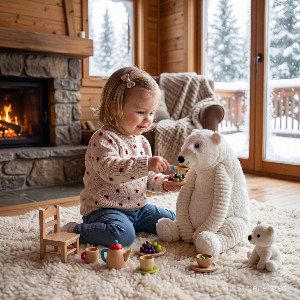 Peluche ours polaire Grobidou maman et son bébé blanc – Les Ptipotos
