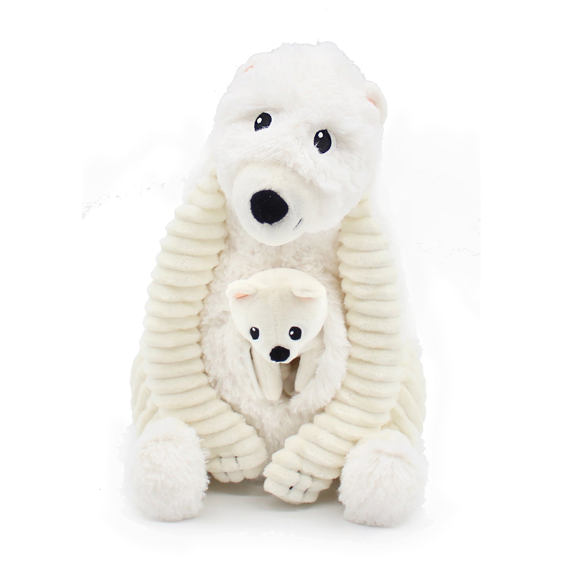 Peluche ours polaire Grobidou maman et son bébé blanc – Les Ptipotos – vue 6