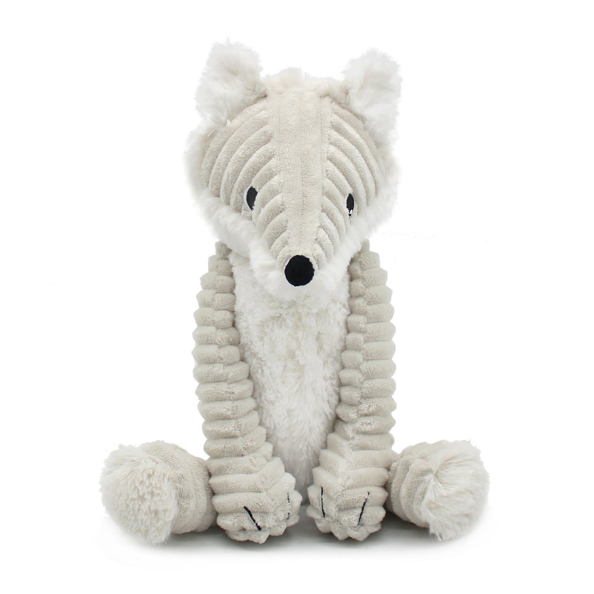 Peluche renard arctique Frimou maman et son bébé gris clair – Les Ptipotos – vue 4