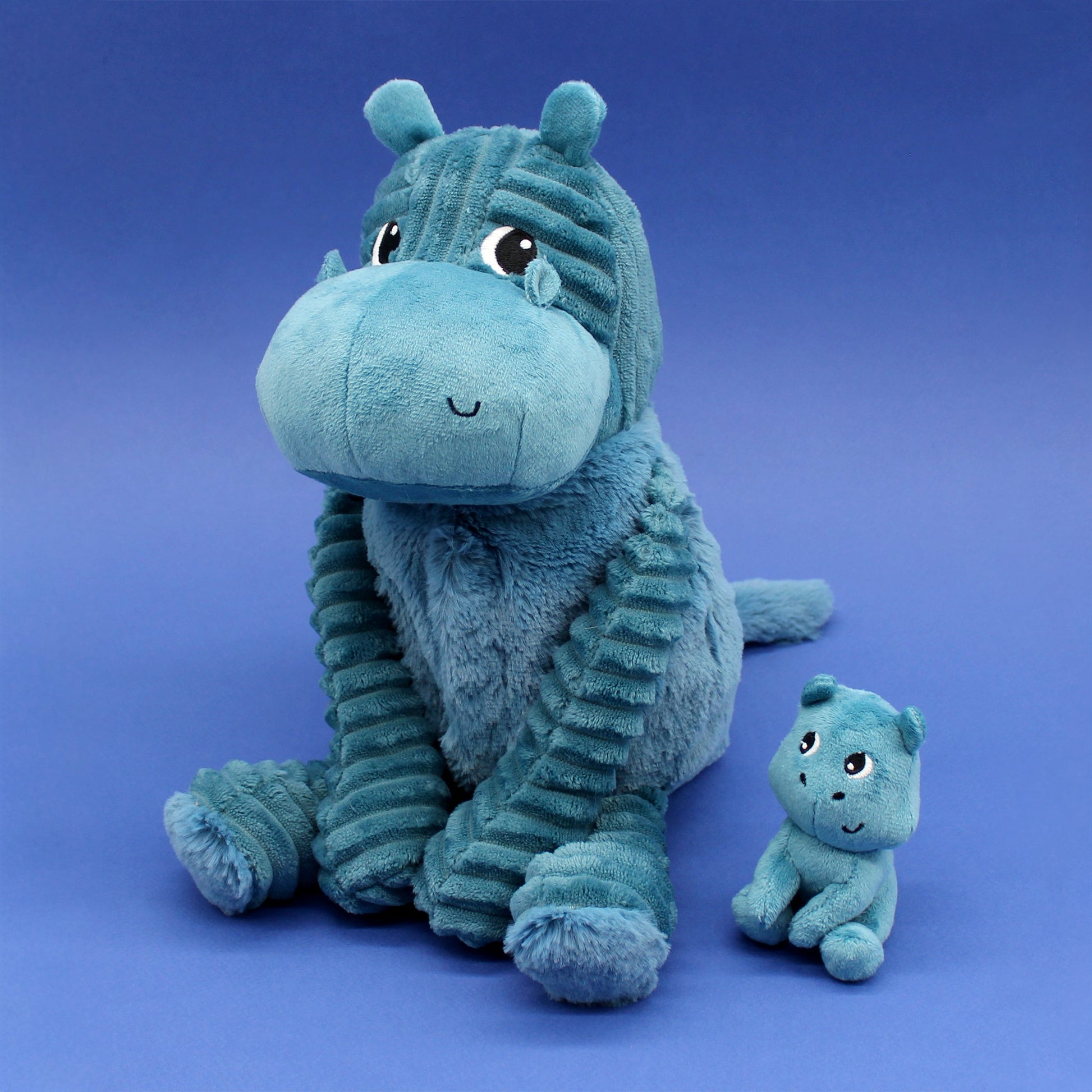 Peluche hippopotame Bibou maman et son bébé bleu – Les Ptipotos – vue 8