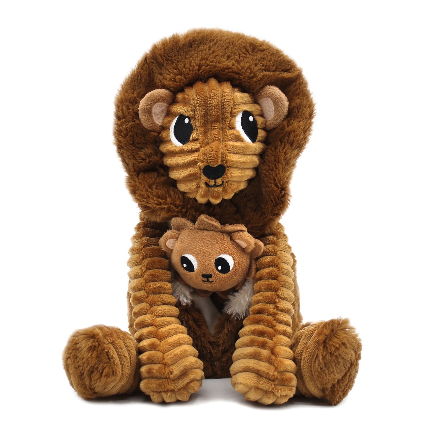 Peluche lion Graou papa et son bébé marron cassonade – Les Ptipotos – vue 6