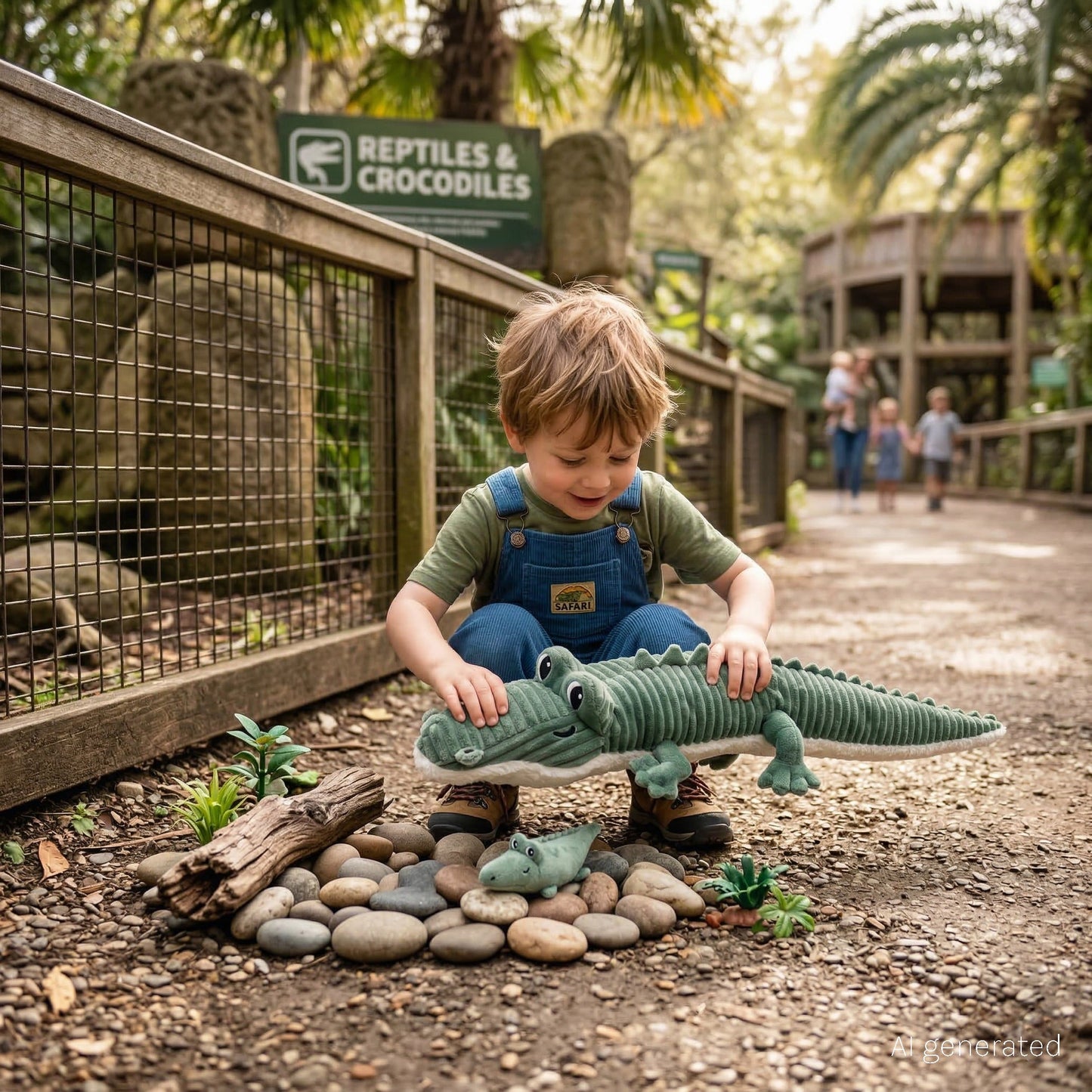 Peluche crocodile Croketou maman et son bébé vert – Les Ptipotos – vue 2