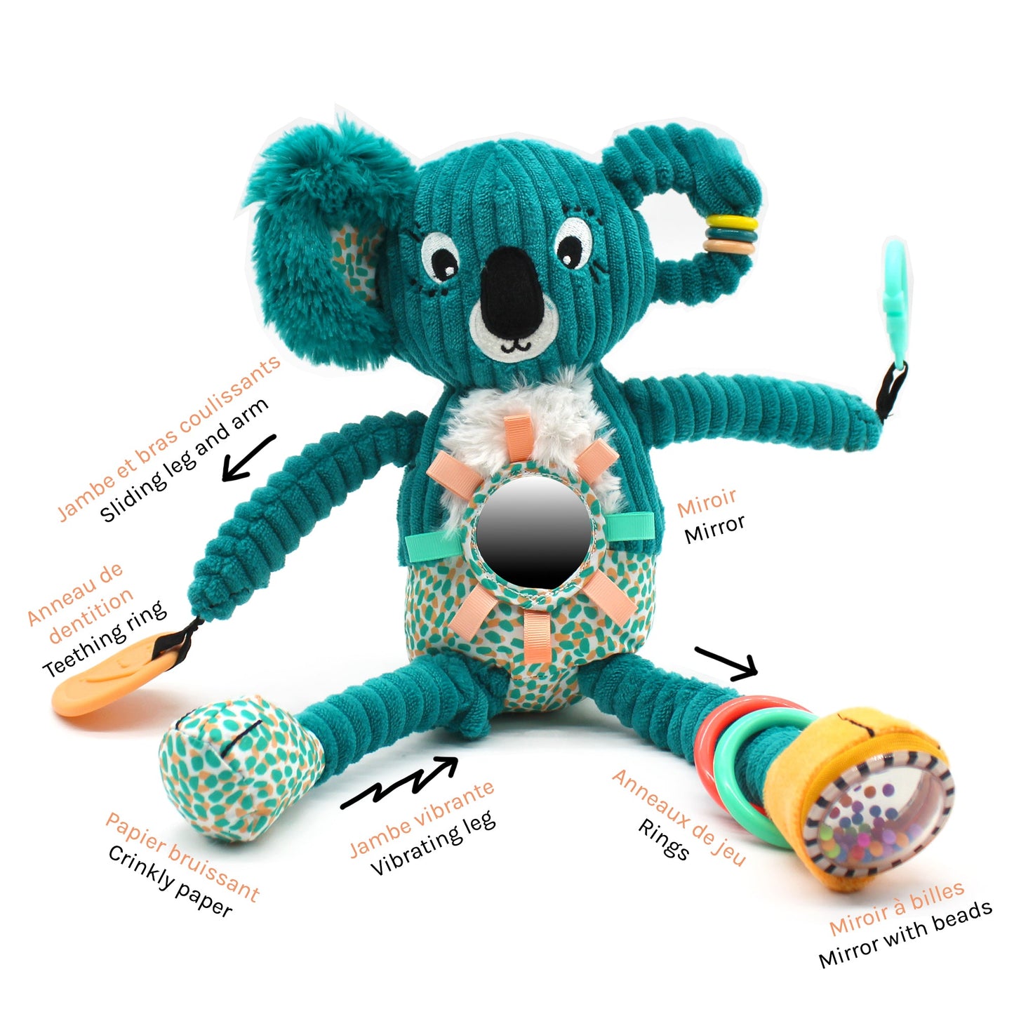 Peluche d'activités nomade Berlingos le koala – vue 6