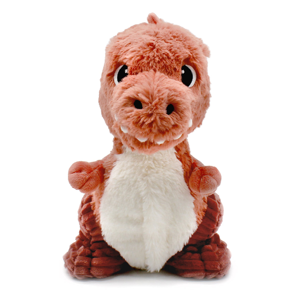 Peluche Alex le T-rex maman et son bébé terracotta - vue de face de la maman tyrannosaure - Les Ptipotos