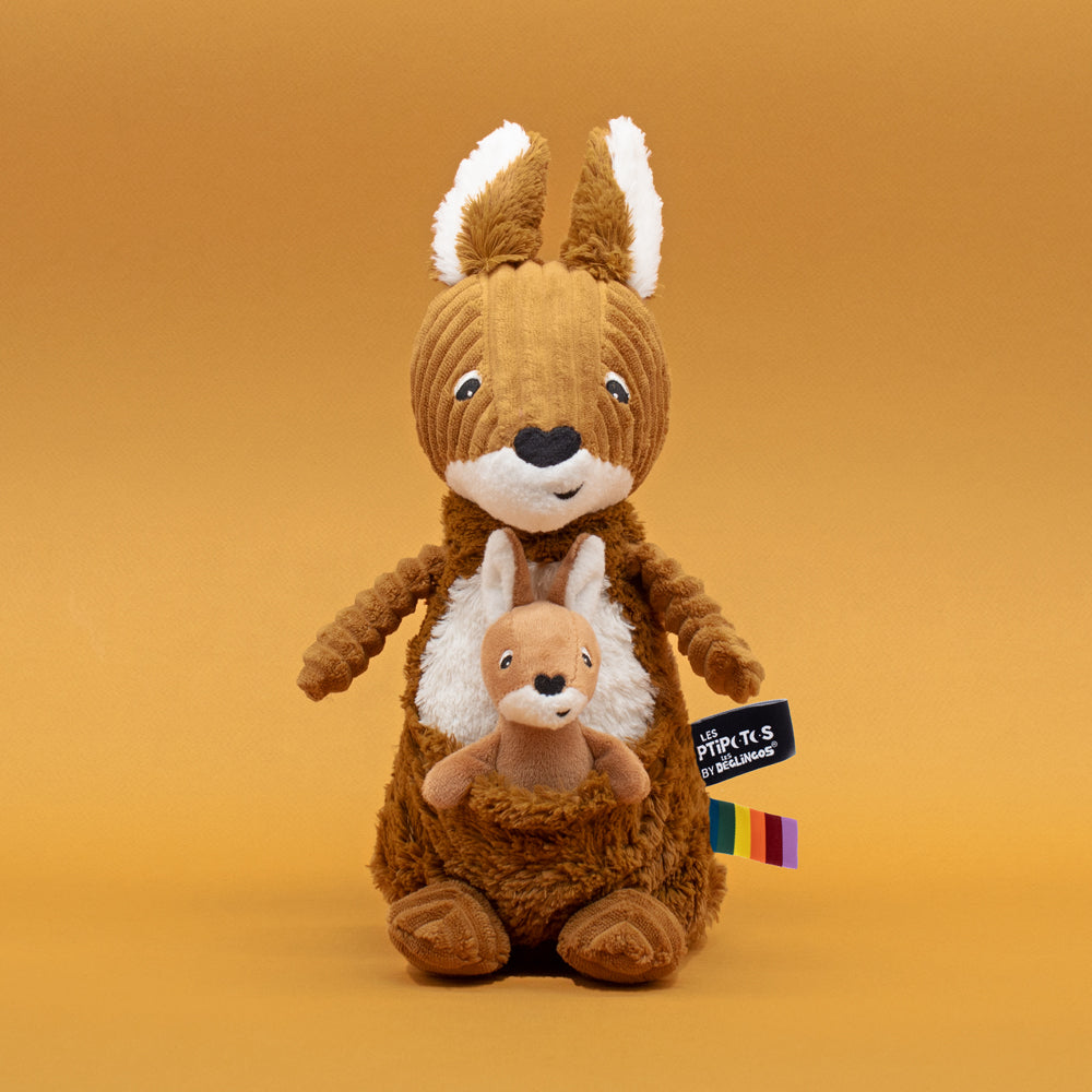 Peluche kangourou Allezou maman et son bébé cassonade – Les Ptipotos – vue 6