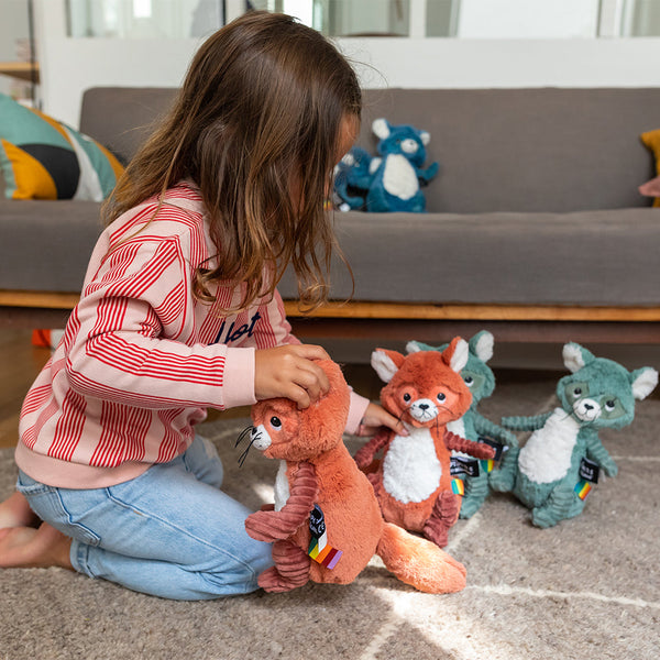 Peluche raton laveur Netoitou terracotta – Les Ptipotos – vue 2