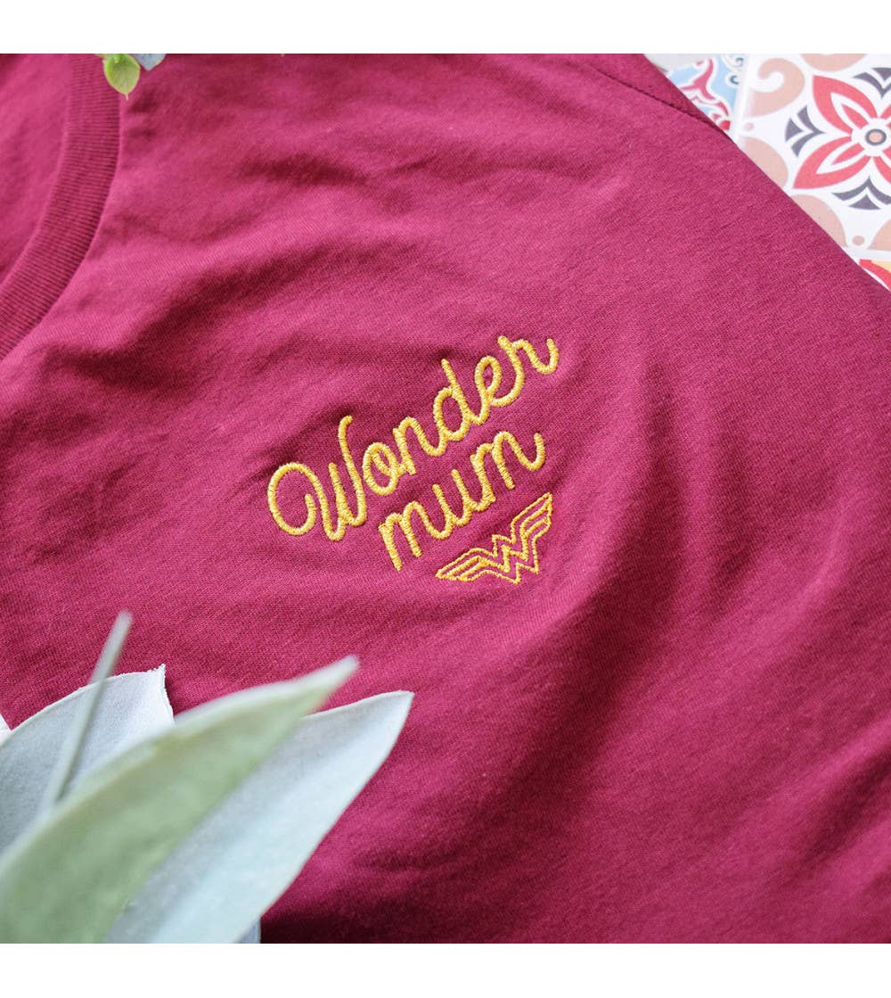 T-shirt Femme Brodé Wonder mum