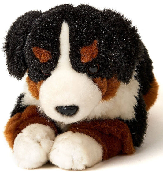 Bernese Mountain Dog plush toy, lying down
