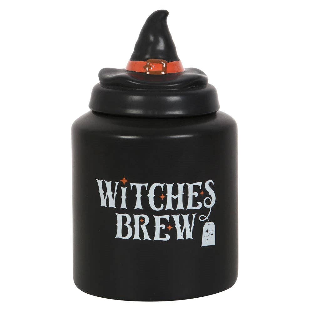 Boîte à thé d'Halloween en céramique Witches Brew