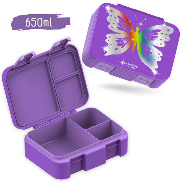 Lunch Box with Compartments, Leakproof - Butterfly GLOW