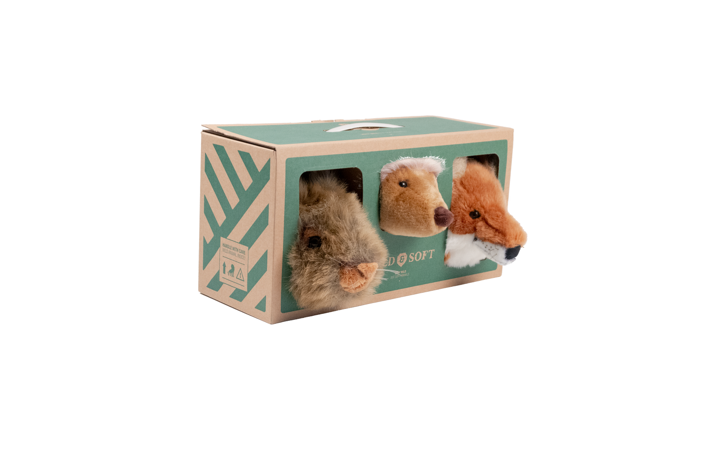 Mini Décoration Murale Peluche Têtes d'Animaux : Coffret Forêt