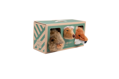 Mini Décoration Murale Peluche Têtes d'Animaux : Coffret Forêt