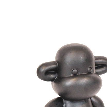 Ornament - Monkey Figurine 'The Legend' - Polyresin - Black - 20.5x13.5x35cm