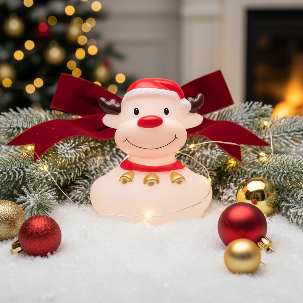 Canard Renne de Noël Blanc