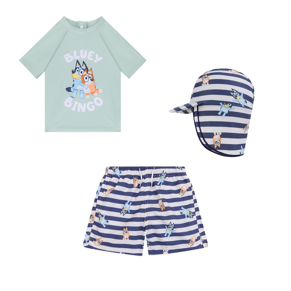 Swimwear Bundle - Blue/White/Green - Bluey
