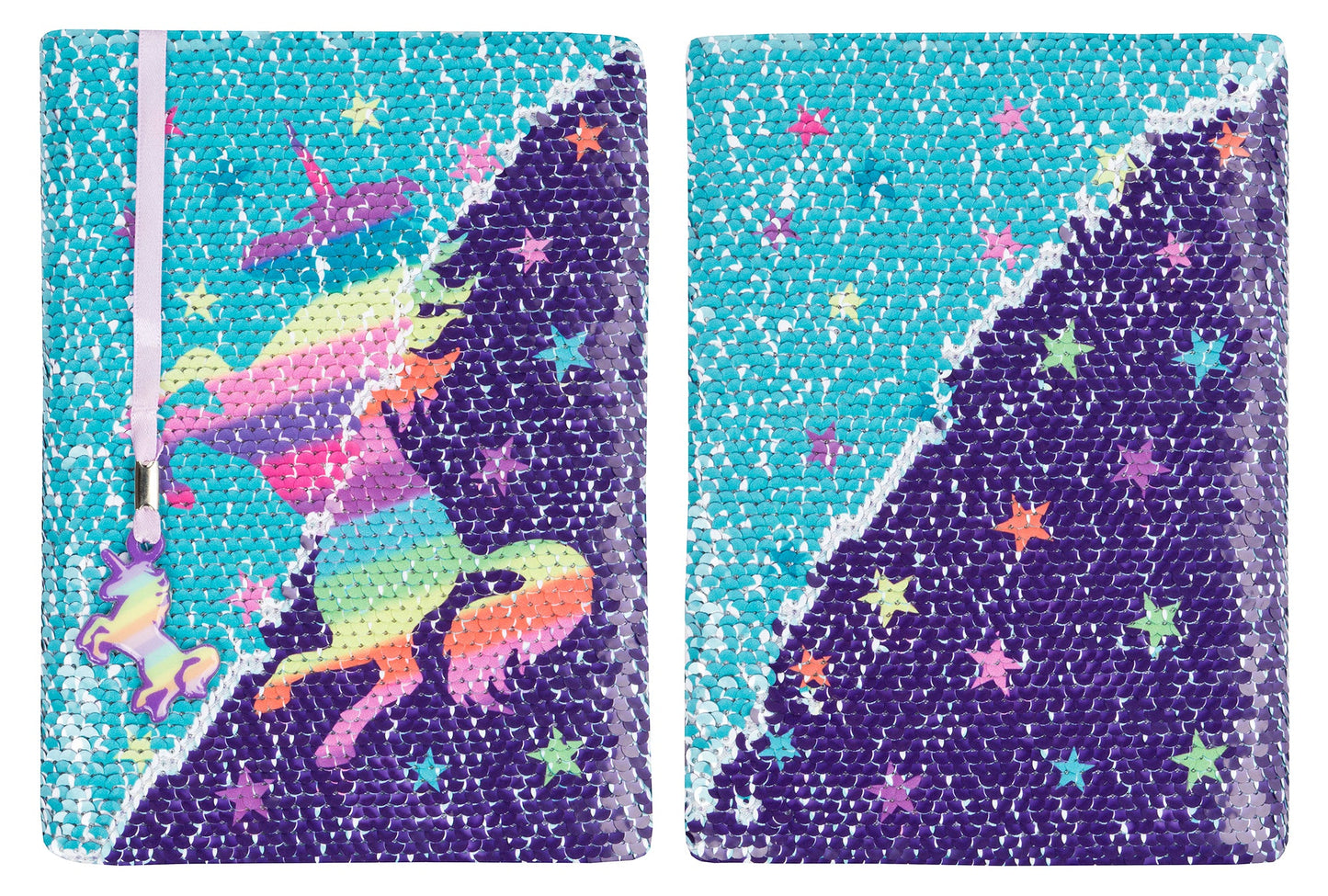 Carnet à sequins – arc-en-ciel licorne