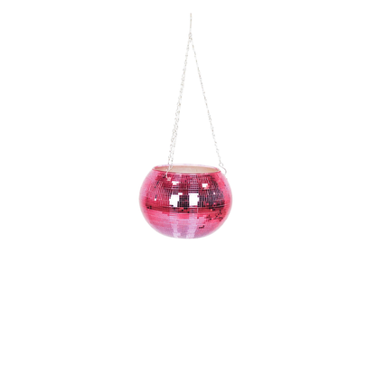 Hanging flower pot - Disco - Glass - Pink - 25x25x25cm