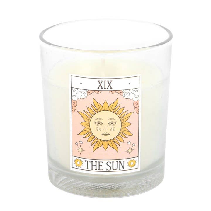 Bougie Rose Carte de Tarot Vintage Soleil