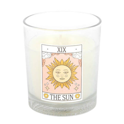 Bougie Rose Carte de Tarot Vintage Soleil