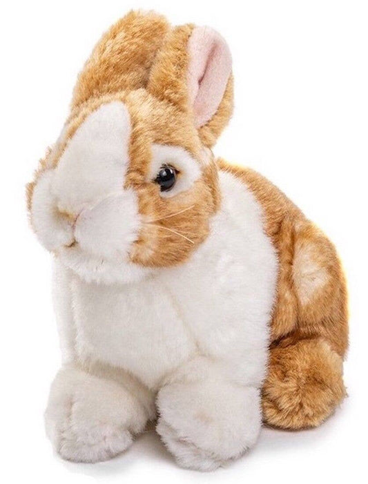 Sitting rabbit (brown and white) - cuddly toy/plush