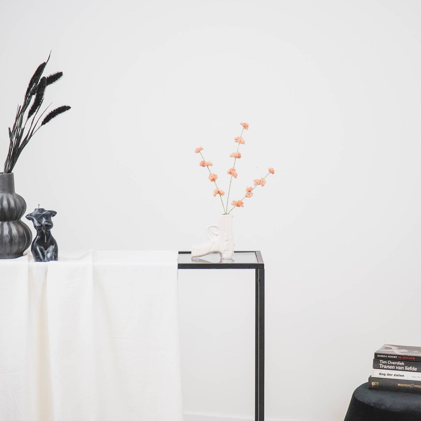 Gun White Flower Vase