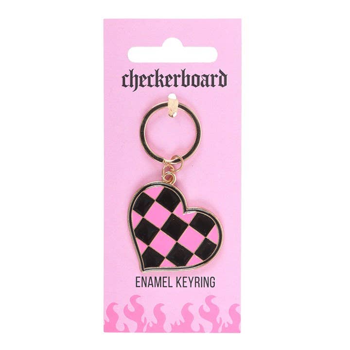 Porte-clés Cœur à damier