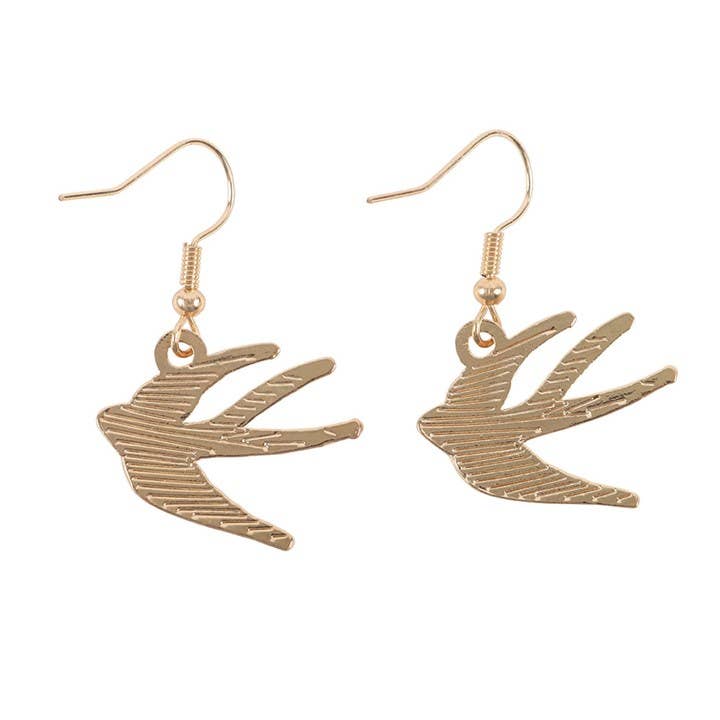 Boucles d'oreilles oiseau déploie tes ailes bleues