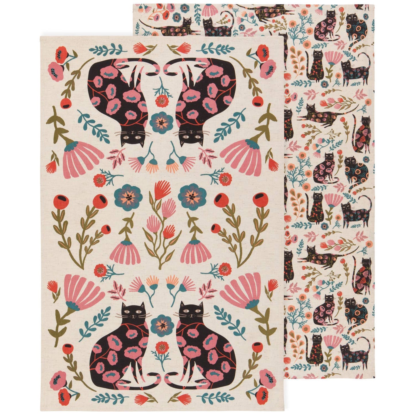 Set of 2 Catbloom dish towels