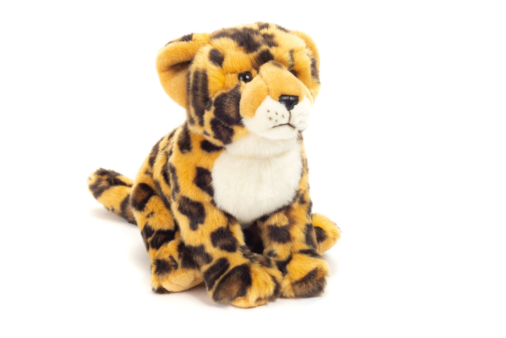 Sitzender Plüschleopard