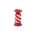 Bougeoir - Bonbon Toffee - Céramique - Rouge/Blanc - 7,5x7,5x13 cm