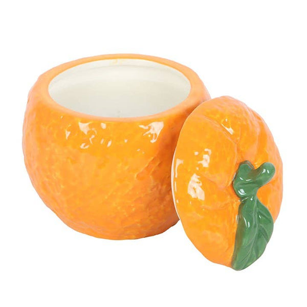 Orange-shaped candle jar