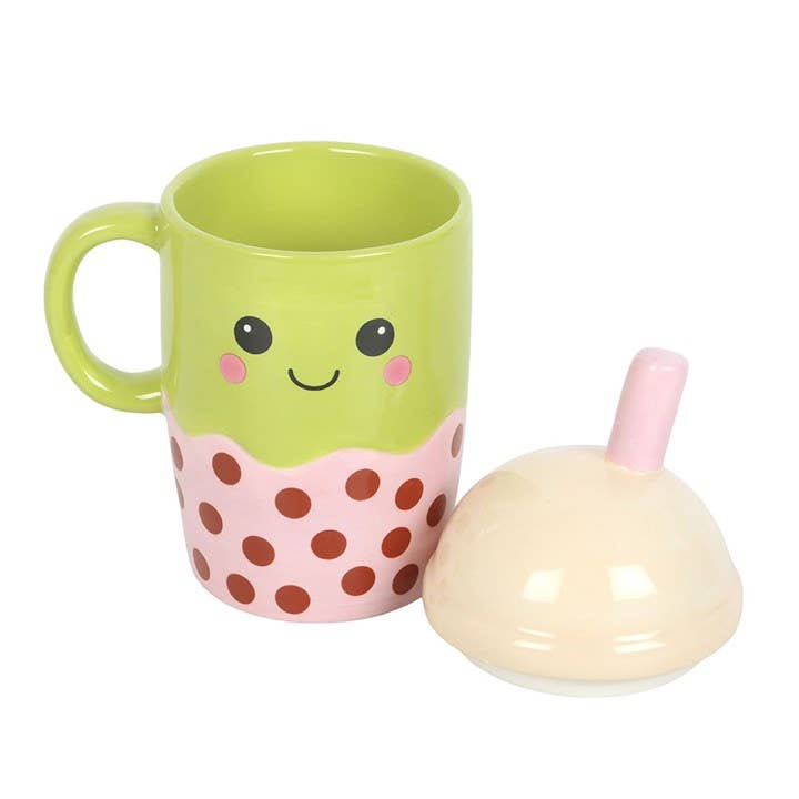Mug à Couvercle Bubble Tea Kawaii