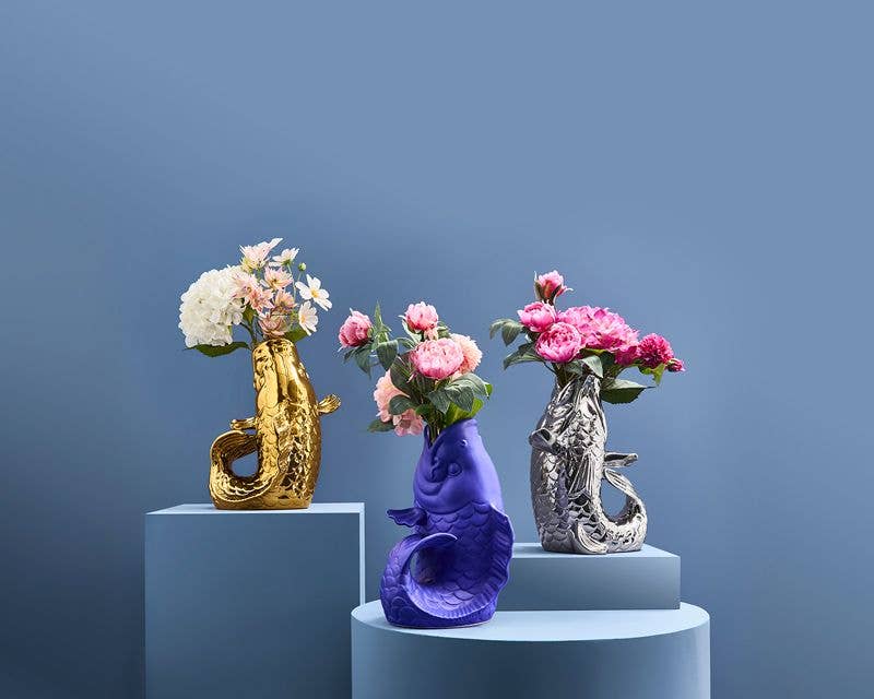 Blubb Sculpture/Vase, Matte Blue Stoneware, 35 x 30 x 44 cm