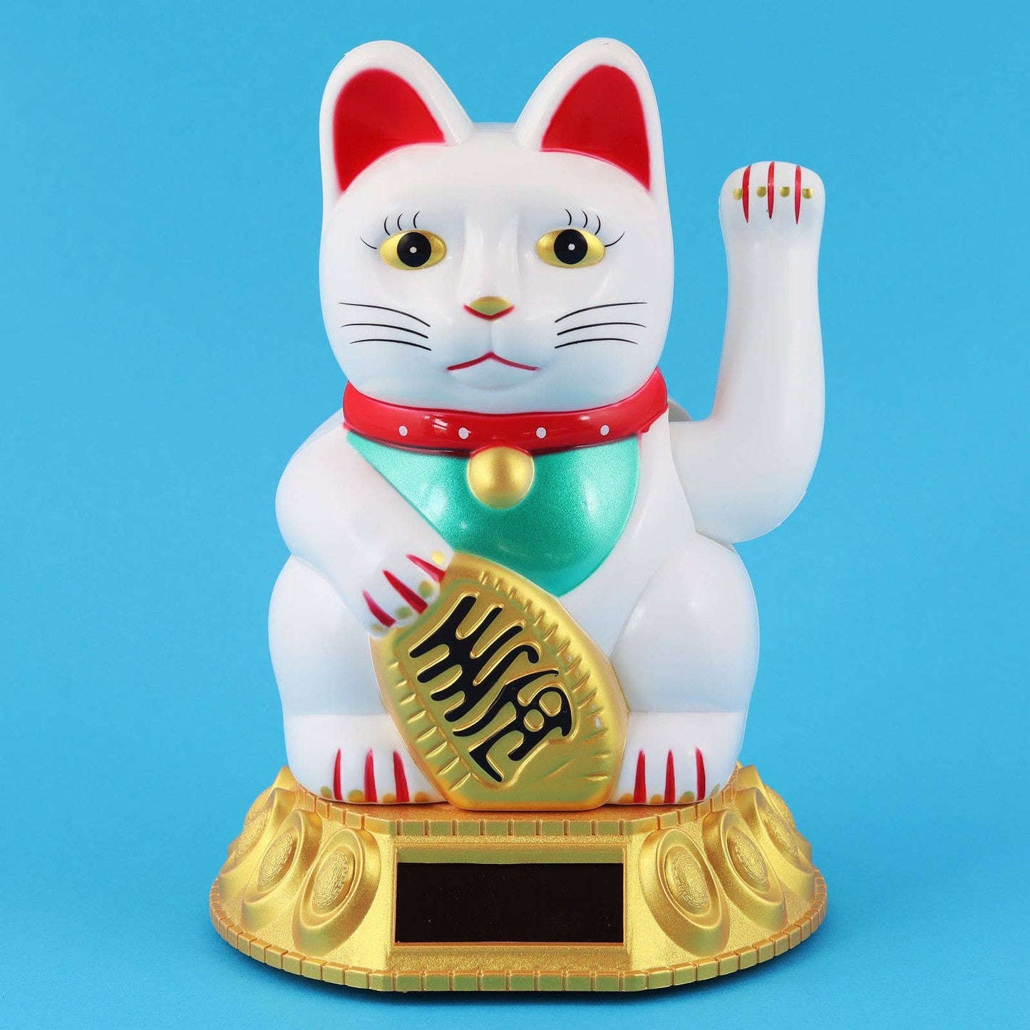 Solar Lucky Cat white 18cm