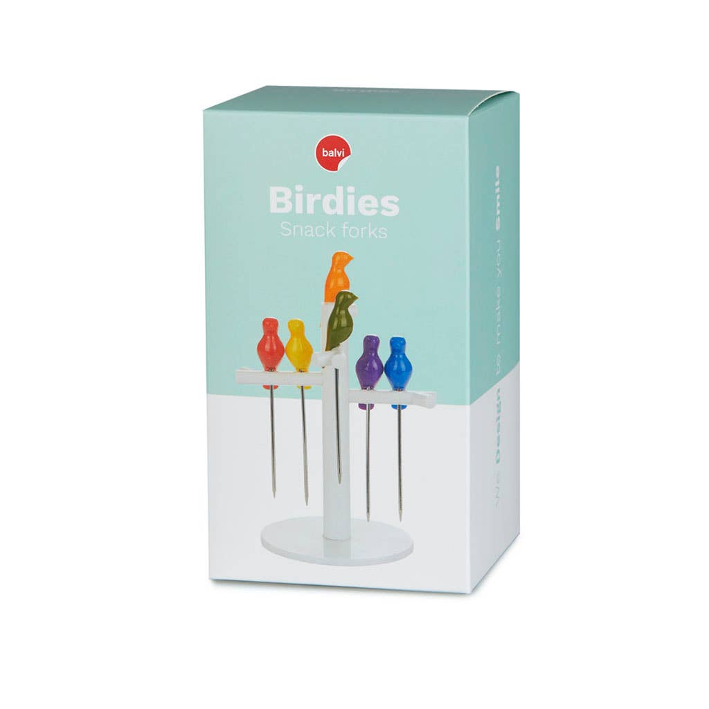 Forchetta per snack, Birdies, x6, acciaio inossidabile/ABS
