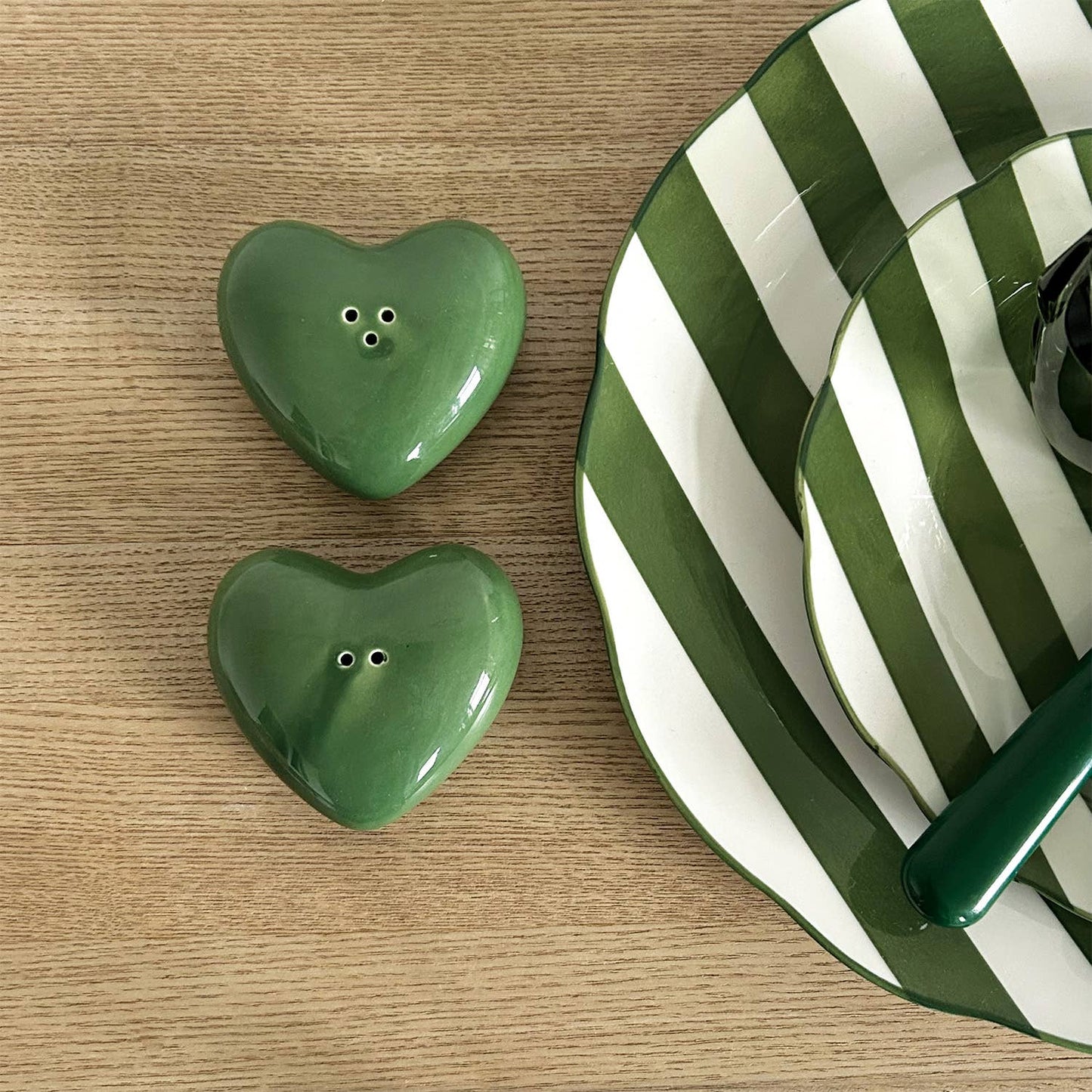 Sel et poivre Cœur vert