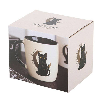 Mug chat noir magique assis