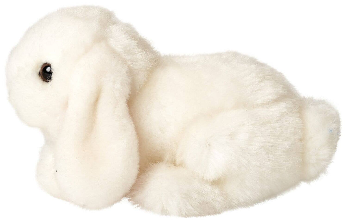 Peluche lapin bélier blanc couché