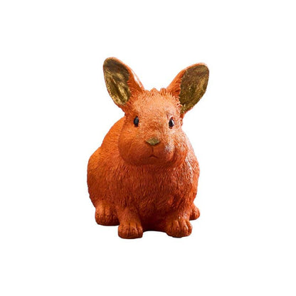 Lapin économe, résine polyuréthane orange, 21 x 11 x 16 cm
