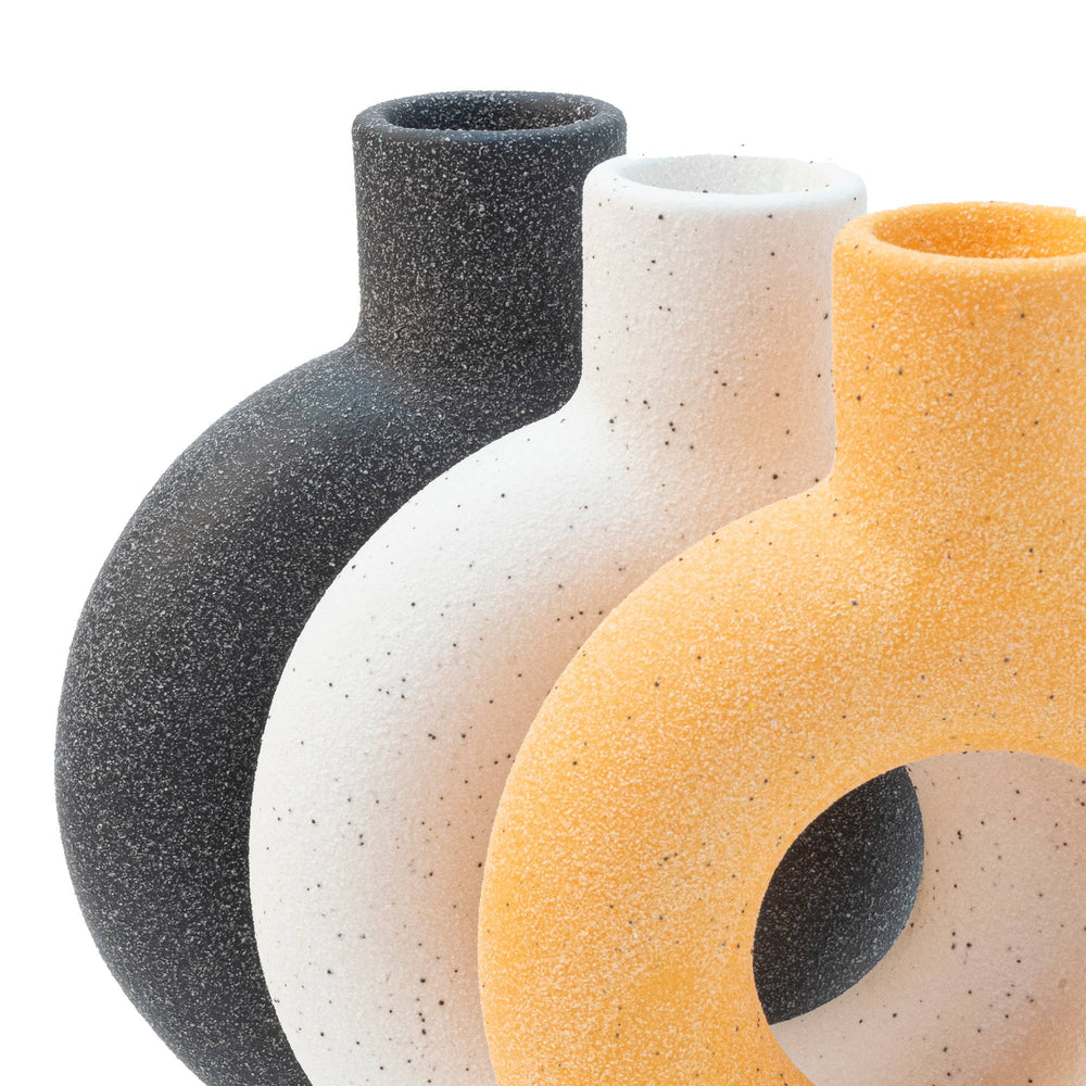 Candeliere ovale in ceramica arancione