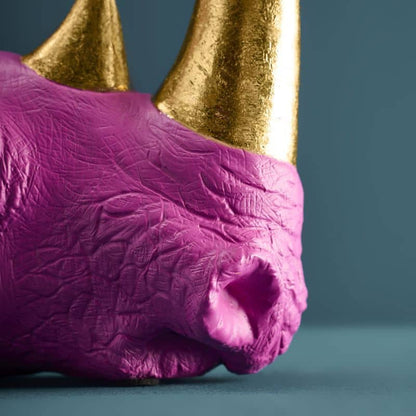 S/2 Rhinoceros Bookends, Magenta, 39.5 x 14.2 x 20.5 cm