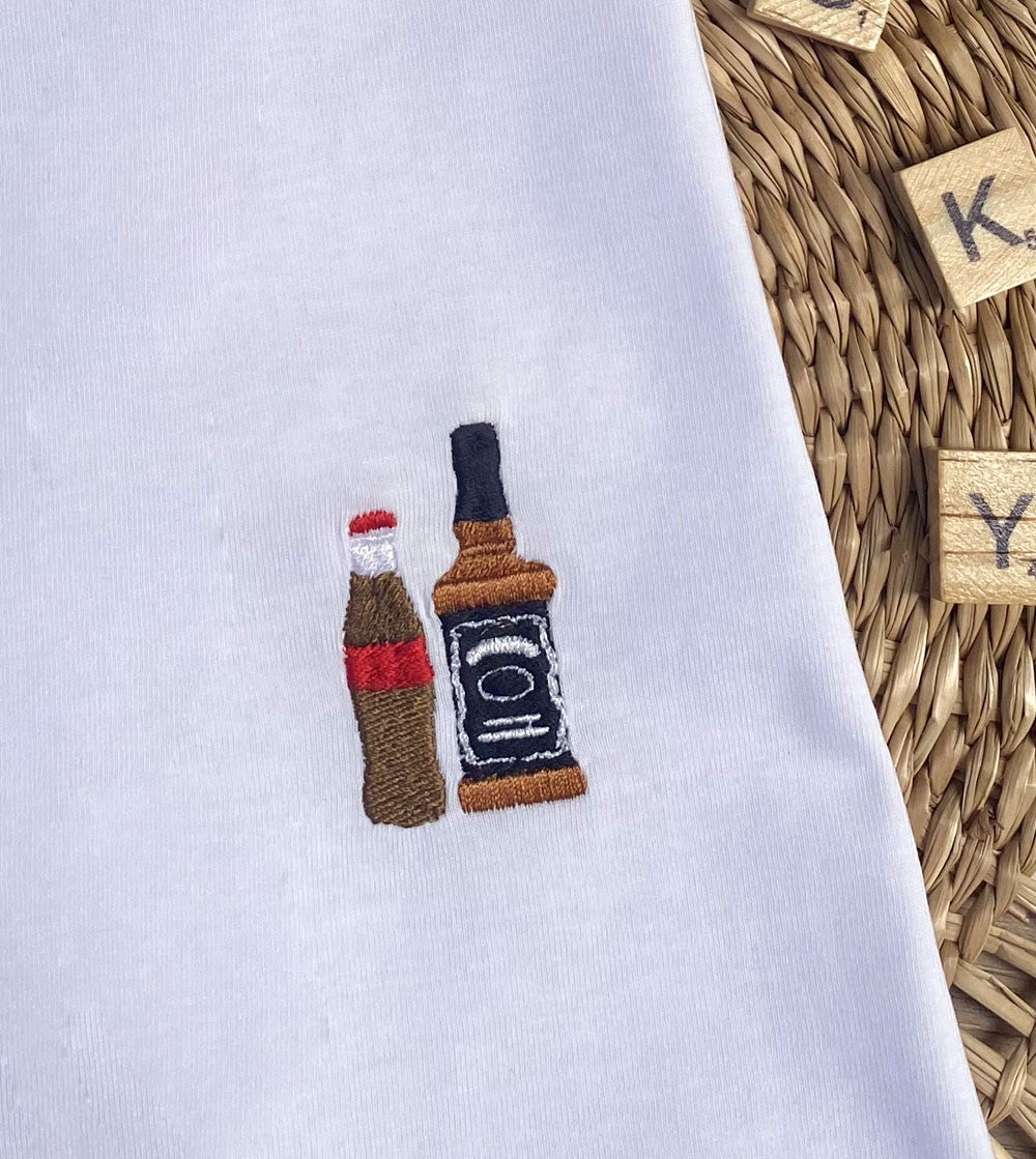 Whiskey Coca Embroidered T-Shirt