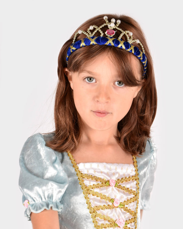 Blue velvet headband 14 cm