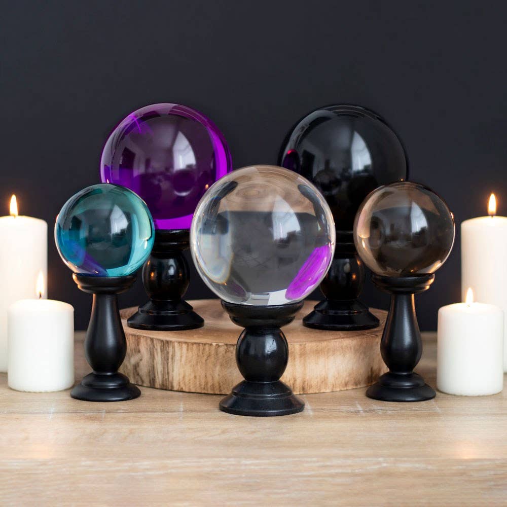Grande Boule de Cristal Violette sur Support