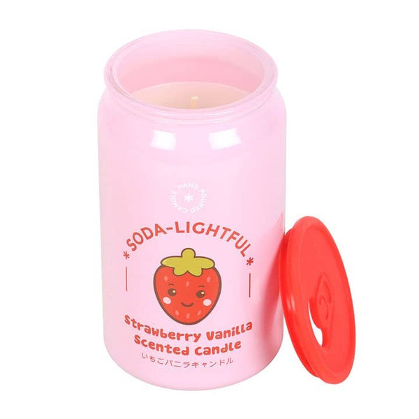 Strawberry-Vanilla Scented Soda Can Candle