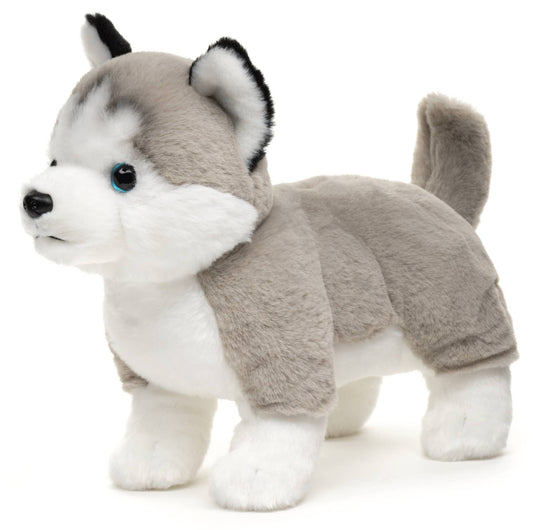 Peluche Husky gris, debout