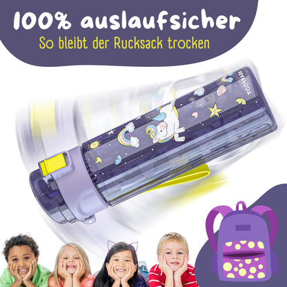Kids' water bottle, 500ml, lightweight water bottle - Unicorn