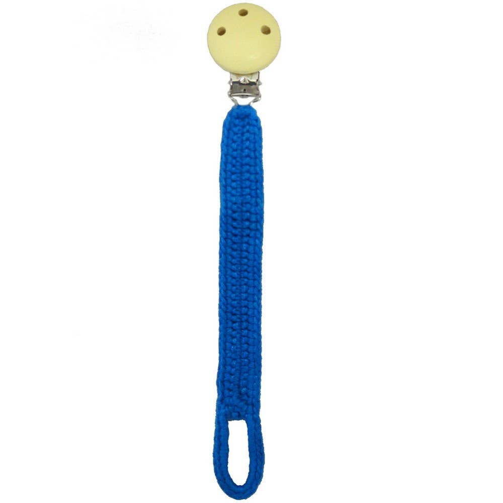 Crochet Pacifier Clip - Blue